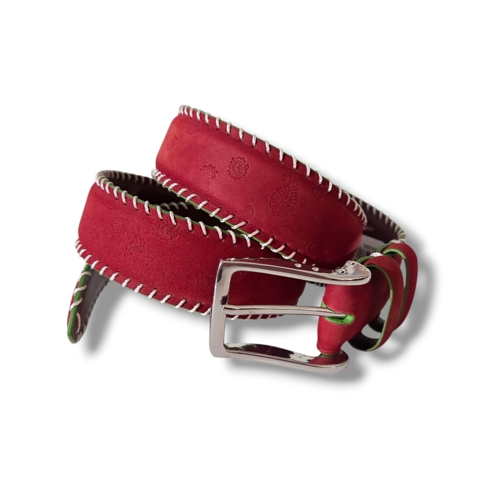 Robert Graham - Oxblood Griffith Leather Belt Size 34 - Picture 2 of 12